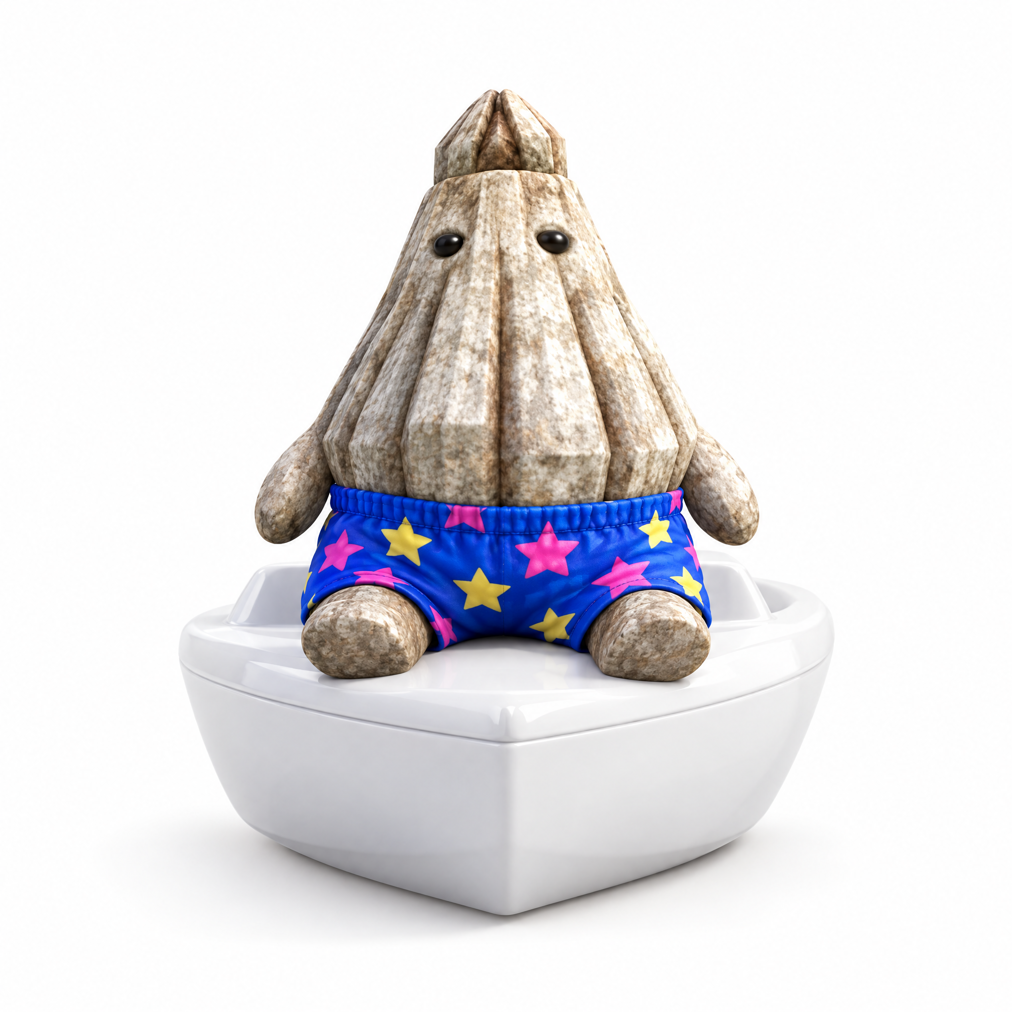 the barnacle mascot sitting in a little white boat